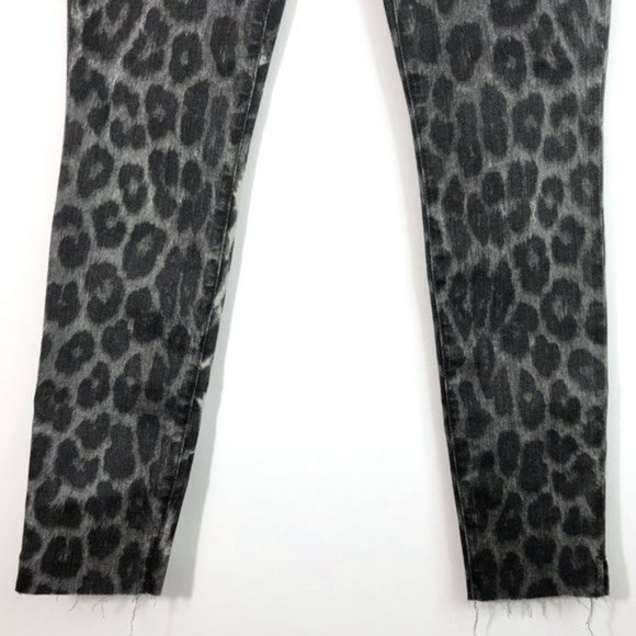 New Joe's Jeans Leopard Print High Rise Raw Hem Skinny Ankle Jeans Grey Size 24 - Picture 8 of 16